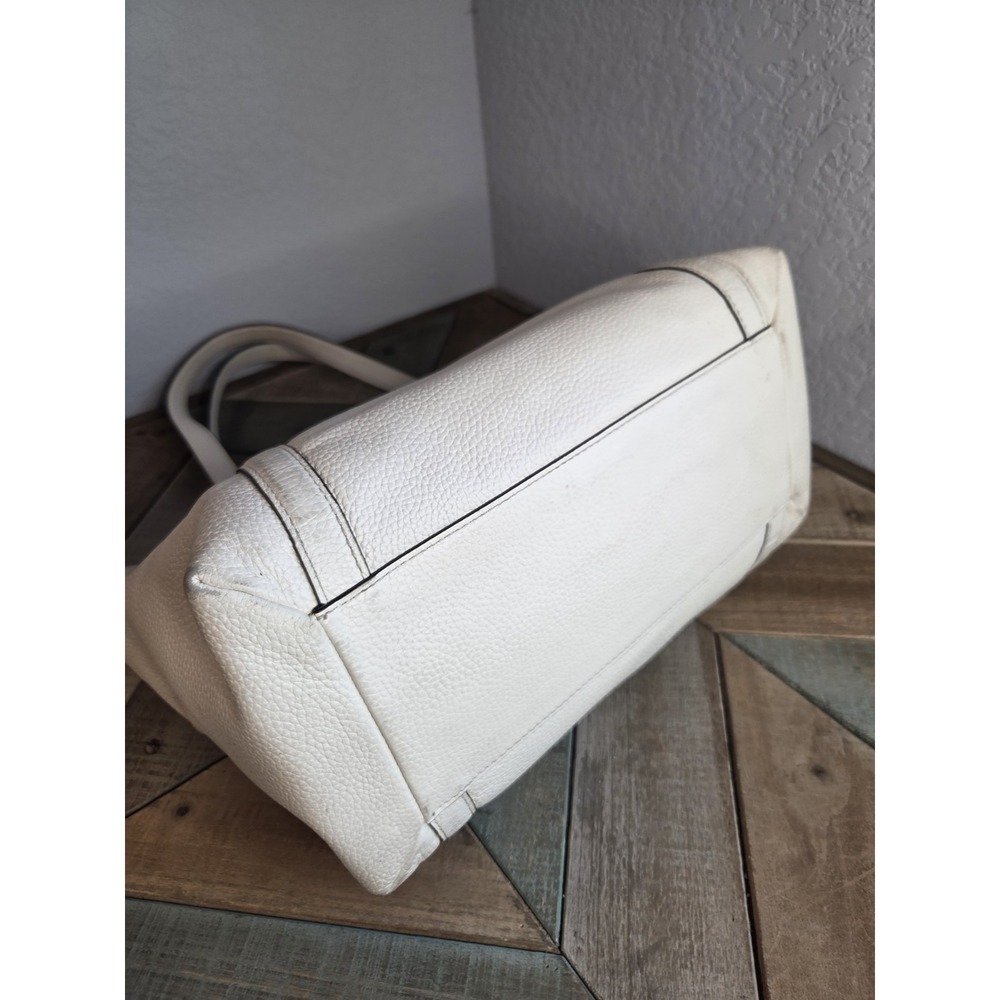 Kate Spade Oakwood Street Chandra Soft Ivory White Pebbled Leather Tote Handbag - Picture 6 of 9